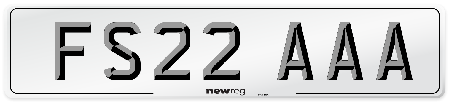FS22 AAA Number Plate from New Reg
